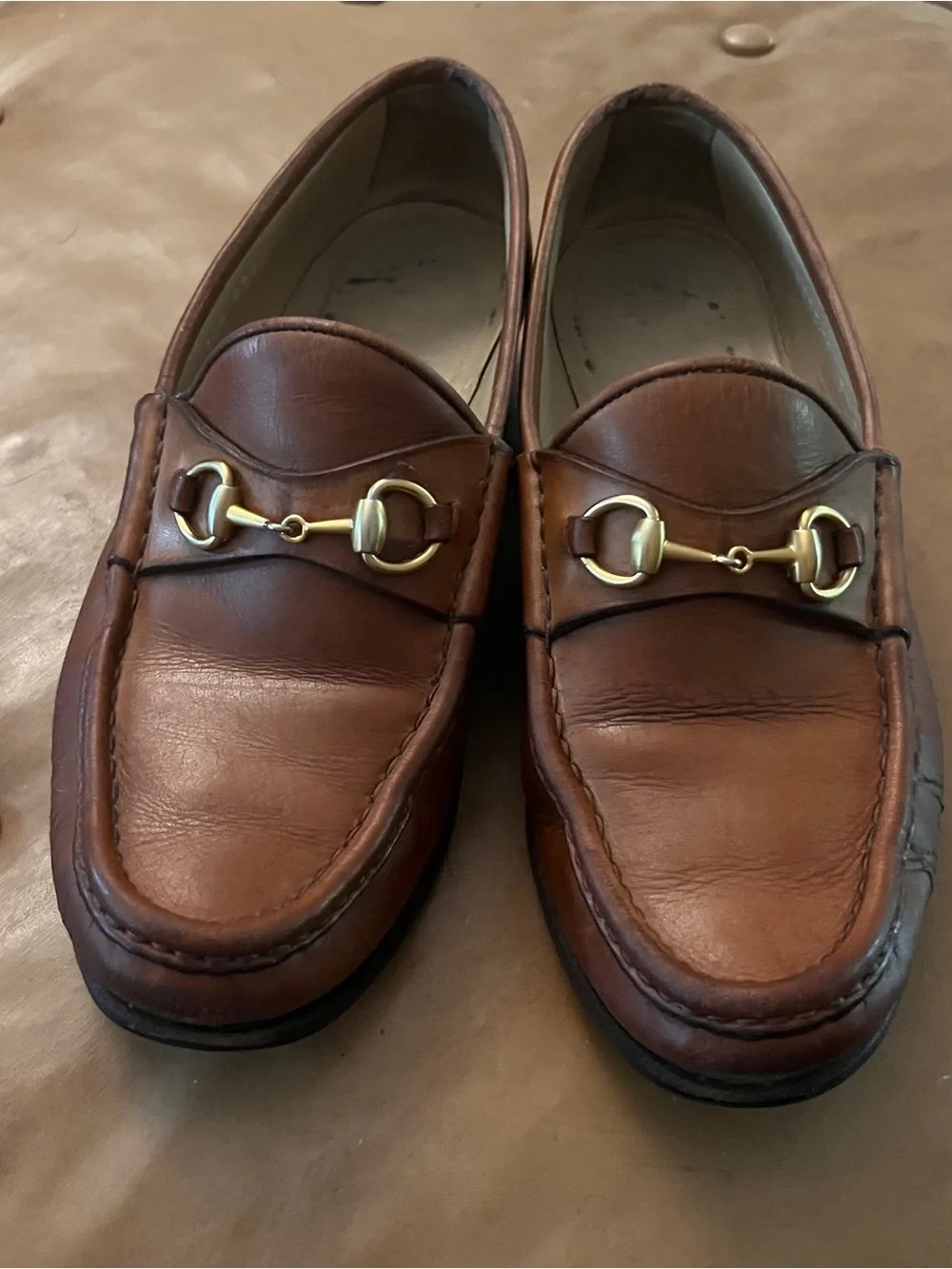 Gucci Men's Brown Leather Horsebit Loafers